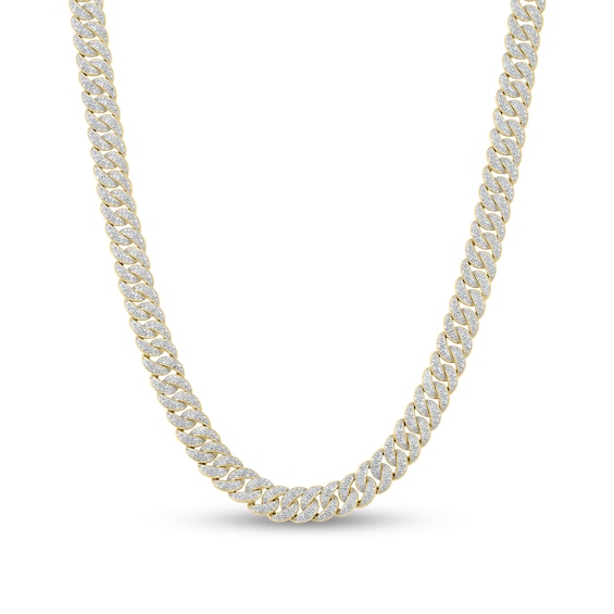 5 CT. T.w. Diamond Curb Chain Necklace in Hollow Sterling Silver with 10K Gold Plate - 22"