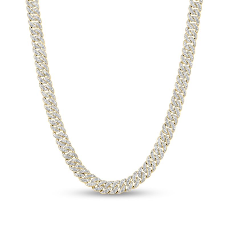 Main Image 1 of 5 CT. T.W. Diamond Curb Chain Necklace in Hollow Sterling Silver with 10K Gold Plate - 22"