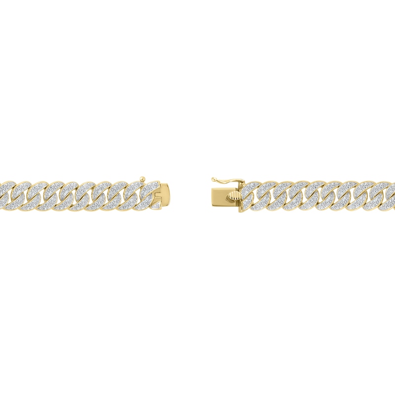Main Image 2 of 5 CT. T.W. Diamond Curb Chain Necklace in Hollow Sterling Silver with 10K Gold Plate - 22"