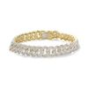 Thumbnail Image 1 of 2 CT. T.W. Diamond Curb Chain Bracelet in Hollow Sterling Silver with 10K Gold Plate - 8.5"