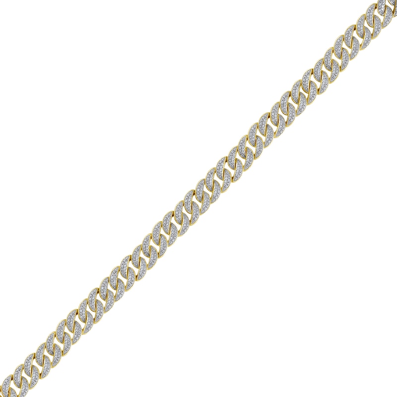 Main Image 2 of 2 CT. T.W. Diamond Curb Chain Bracelet in Hollow Sterling Silver with 10K Gold Plate - 8.5"