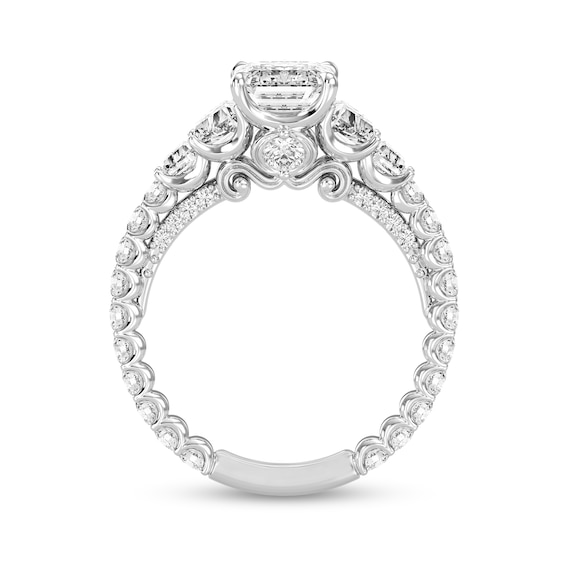 Enchanted Star Cinderella 4 CT. T.w. Emerald Certified Lab-Grown Diamond Collar Engagement Ring in 14K White Gold