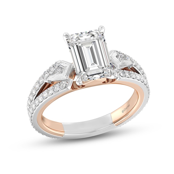 Enchanted Star Aurora 4 CT. T.w. Emerald Certified Lab-Grown Diamond Collar Engagement Ring in 14K Two-Tone Gold