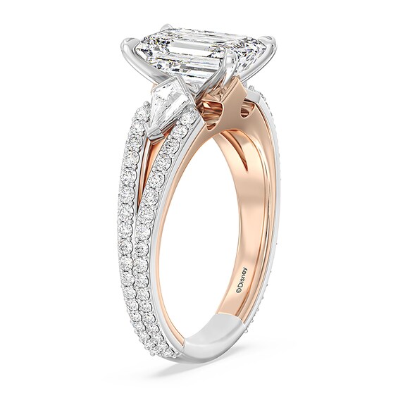 Enchanted Star Aurora 4 CT. T.w. Emerald Certified Lab-Grown Diamond Collar Engagement Ring in 14K Two-Tone Gold
