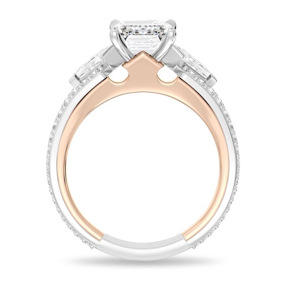 Enchanted Star Aurora 4 CT. T.w. Emerald Certified Lab-Grown Diamond Collar Engagement Ring in 14K Two-Tone Gold