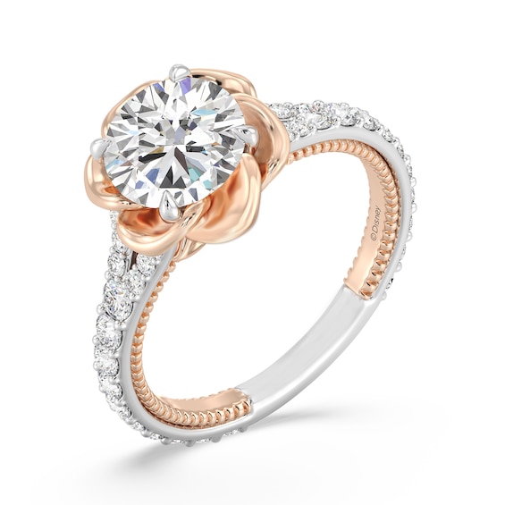 Enchanted Star Belle 2-3/4 CT. T.w. Certified Lab-Grown Diamond Rose Split Shank Engagement Ring in 14K Two-Tone Gold