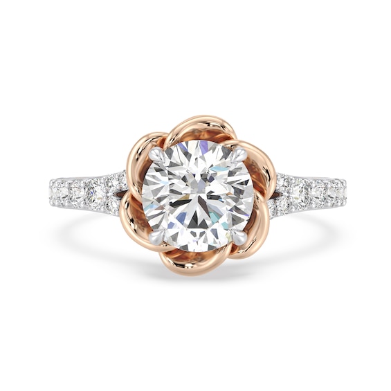 Enchanted Star Belle 2-3/4 CT. T.w. Certified Lab-Grown Diamond Rose Split Shank Engagement Ring in 14K Two-Tone Gold