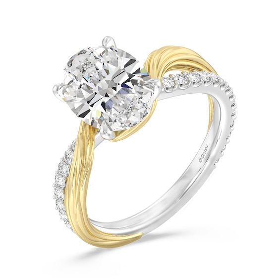 Enchanted Star Rapunzel 3-1/3Ct. T.w. Oval Certified Lab-Grown Diamond Crossover Engagement Ring in 14K Two-Tone Gold