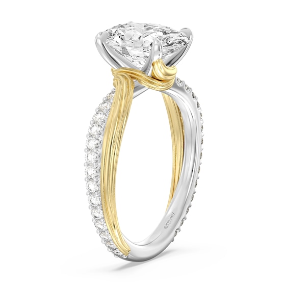 Enchanted Star Rapunzel 3-1/3Ct. T.w. Oval Certified Lab-Grown Diamond Crossover Engagement Ring in 14K Two-Tone Gold