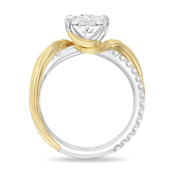 Enchanted Star Rapunzel 3-1/3Ct. T.w. Oval Certified Lab-Grown Diamond Crossover Engagement Ring in 14K Two-Tone Gold