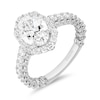 Thumbnail Image 1 of Enchanted Star Cinderella 2-7/8 CT. T.W. Oval Certified Lab-Created Diamond Frame Engagement Ring in 14K White Gold
