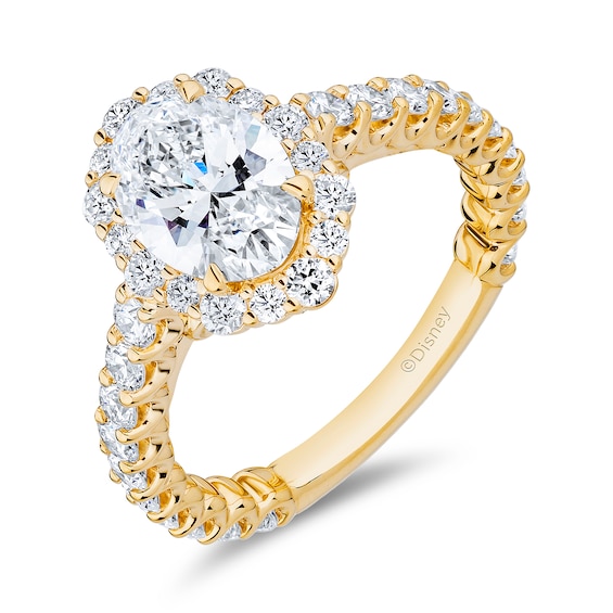 Enchanted Star Cinderella 2-7/8 CT. T.w. Oval Certified Lab-Grown Diamond Frame Engagement Ring 14K White Gold