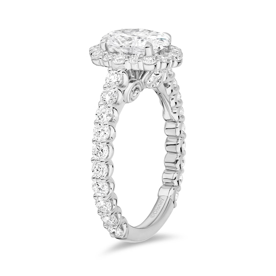 Enchanted Star Cinderella 2-7/8 CT. T.w. Oval Certified Lab-Grown Diamond Frame Engagement Ring 14K White Gold