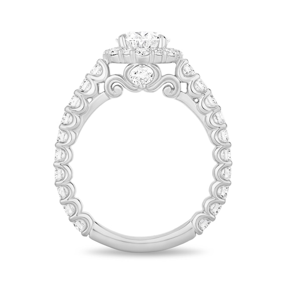 Enchanted Star Cinderella 2-7/8 CT. T.w. Oval Certified Lab-Grown Diamond Frame Engagement Ring 14K White Gold