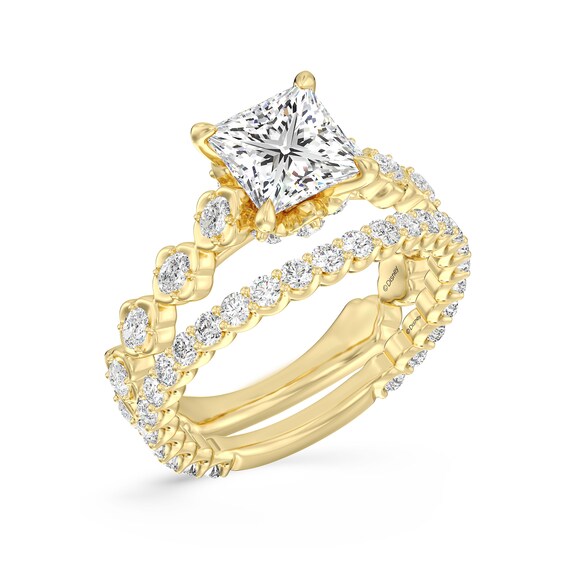 Enchanted Star Jasmine 2-3/4 CT. T.w. Princess-Cut Certified Lab-Grown Diamond Clover Engagement Ring in 14K Gold