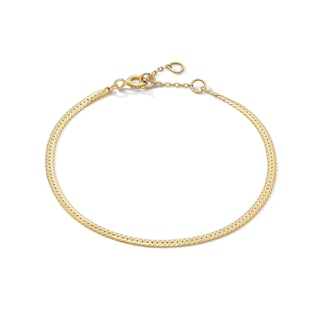 2.0mm Wheat Chain Bracelet in Solid Sterling Silver with 18K Gold Plate