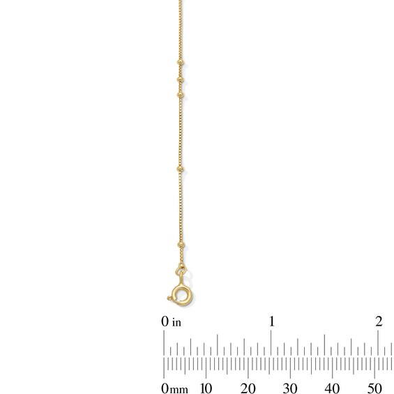 Bead Station Anklet in Solid Sterling Silver with 18K Gold Plate - 10"