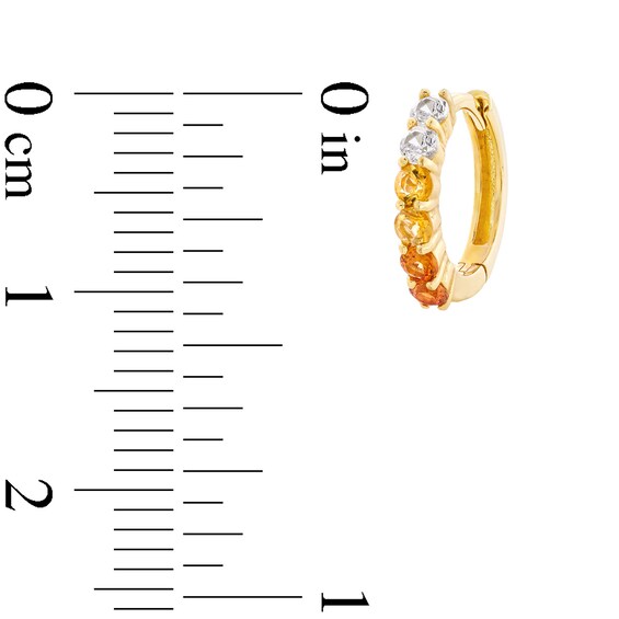 Citrine with Orange and White Sapphire OmbrÃ© Single Hoop Earring in 14K Gold
