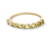 Thumbnail Image 1 of Pear-Shaped Green Tourmaline, Peridot and White Sapphire Ombré Band in 10K Gold