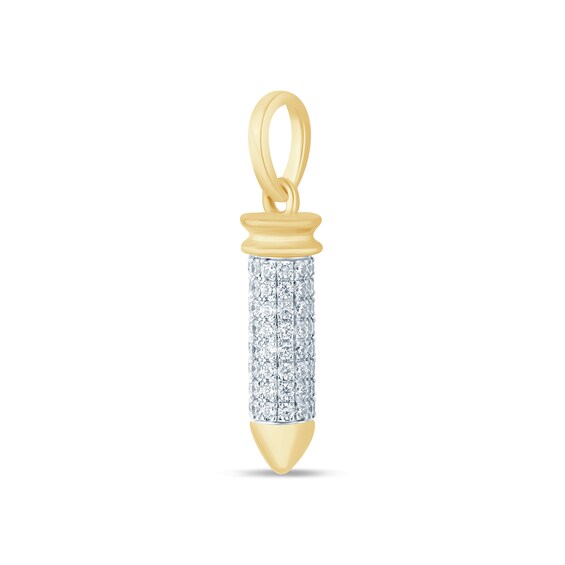 5/8 CT. T.w. Certified Lab-Grown Diamond Round-Nose Cylinder Necklace Charm in 10K Gold (F/Si2)