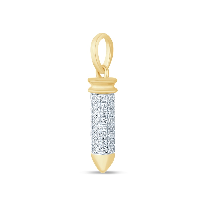 Main Image 2 of 5/8 CT. T.W. Certified Lab-Grown Diamond Round-Nose Cylinder Necklace Charm in 10K Gold (F/SI2)