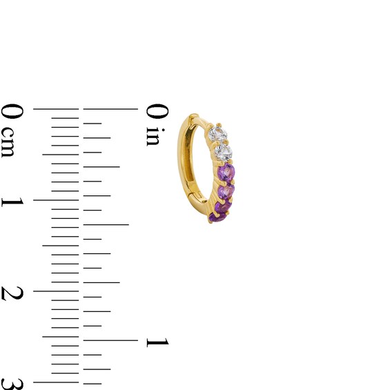 Amethyst and White Sapphire OmbrÃ© Single Hoop Earring in 14K Gold