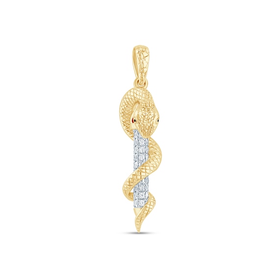 1/3 CT. T.w. Certified Lab-Grown Diamond Snake Necklace Charm in 10K Gold (F/Si2)