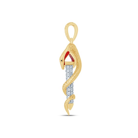 1/3 CT. T.w. Certified Lab-Grown Diamond Snake Necklace Charm in 10K Gold (F/Si2)