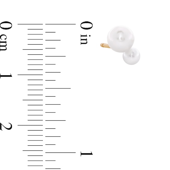 Freshwater Cultured Pearl Duo Single Cartilage Stud Earring in 14K Gold
