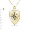 Thumbnail Image 3 of Engravable Compass Shield Pendant in 10K White or Yellow Gold (2 Lines) - 22”