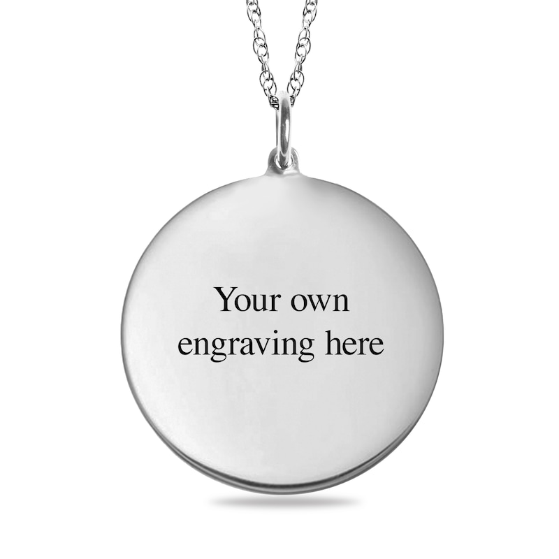 Main Image 2 of Engravable Fingerprint and Photo Pendant in Sterling Silver (1 Image, 1 Fingerprint and 3 Lines)