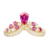 Thumbnail Image 1 of Lab-Created Ruby and White Lab-Created Sapphire Crown Contour Ring in Sterling Silver with 14K Gold Plate