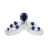 Thumbnail Image 1 of Blue and White Lab-Created Sapphire Crown Contour Ring in Sterling Silver