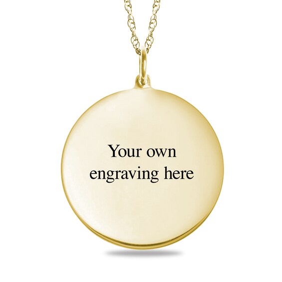 Engravable Fingerprint and Photo Pendant in 10K White, Yellow or Rose Gold (1 Image, 1 Fingerprint and 3 Lines)
