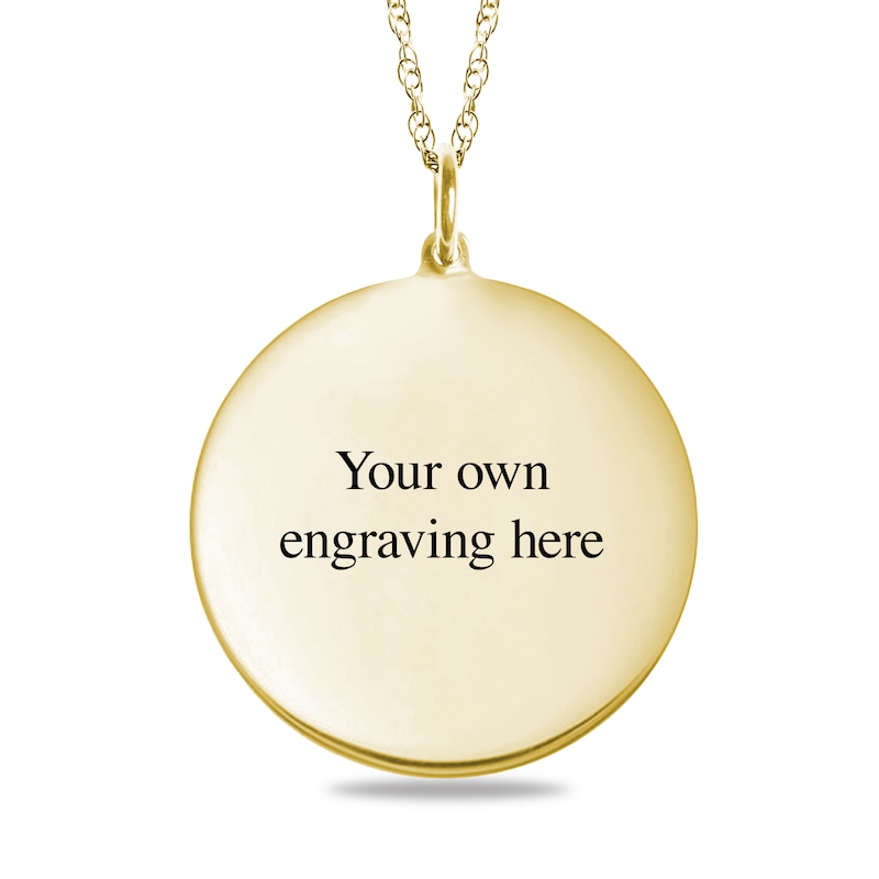 Main Image 2 of Engravable Fingerprint and Photo Pendant in 10K White, Yellow or Rose Gold (1 Image, 1 Fingerprint and 3 Lines)