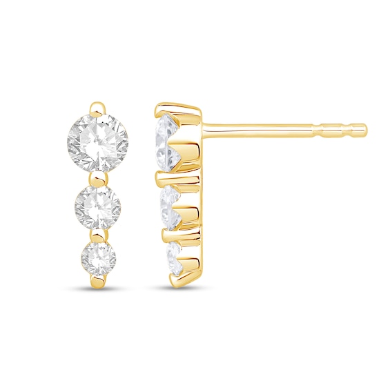 1/2 CT. T.w. Certified Lab-Grown Diamond Trio Drop Earrings in 10K Gold (F/Vs2)