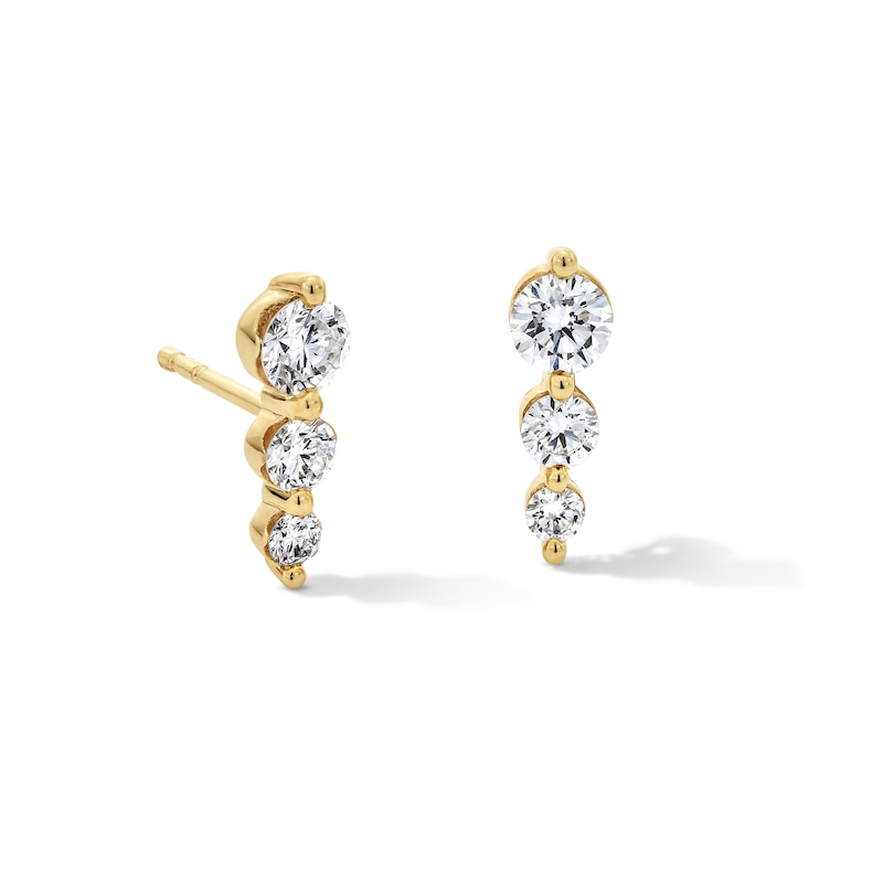 Main Image 1 of 1/2 CT. T.W. Certified Lab-Grown Diamond Trio Drop Earrings in 10K Gold (F/VS2)
