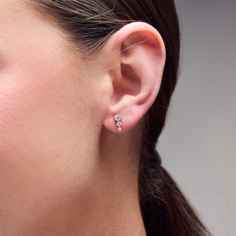 Main Image 2 of 1/2 CT. T.W. Certified Lab-Grown Diamond Trio Drop Earrings in 10K Gold (F/VS2)