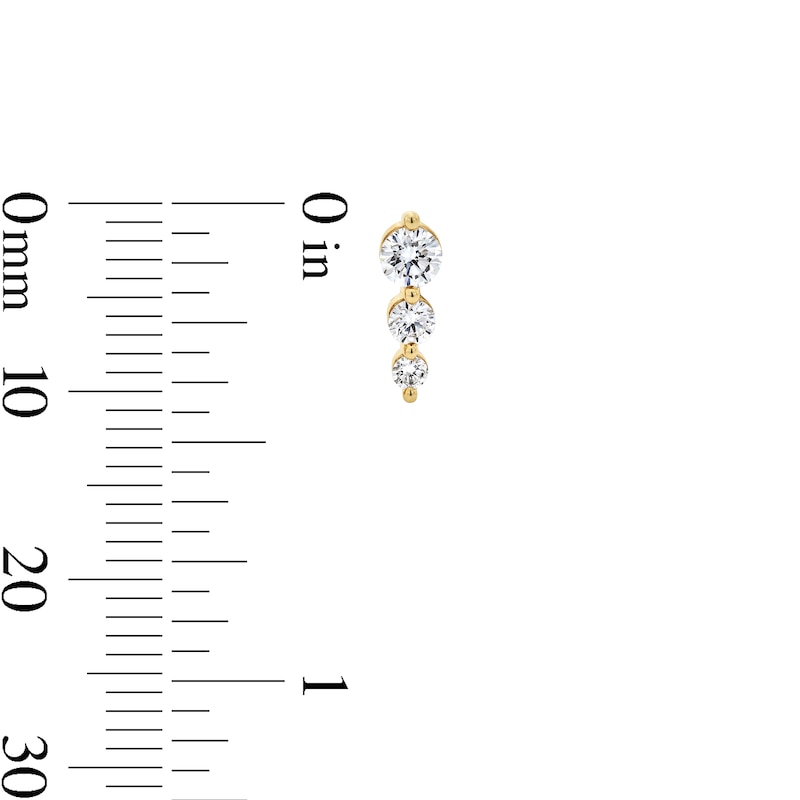 Main Image 2 of 1/2 CT. T.W. Certified Lab-Grown Diamond Trio Drop Earrings in 10K Gold (F/VS2)