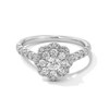 Thumbnail Image 1 of 1 CT. T.W. Diamond Double Flower Frame Engagement Ring in 14K White Gold