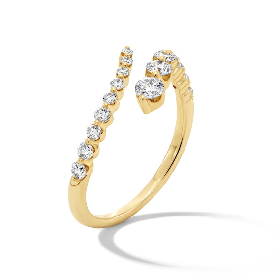 1/2 CT. T.w. Certified Lab-Grown Diamond Bypass Ring in 10K Gold (F/Vs2)