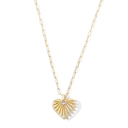Sunray Heart Pendant in 10K Gold