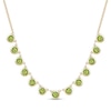 Thumbnail Image 1 of 4.0mm Peridot Bezel-Set Station Necklace in Sterling Silver with 14K Gold Plate