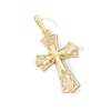 Thumbnail Image 1 of Coin-Edge Cross Necklace Charm in Solid 10K Gold
