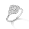 Thumbnail Image 3 of 3/4 CT. T.W. Oval Diamond Double Frame Collar Vintage-Style Engagement Ring in 14K White Gold