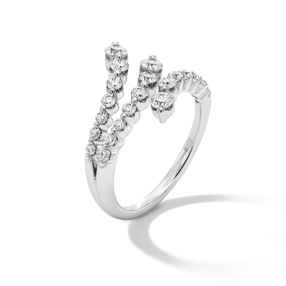3/4 CT. T.w. Certified Lab-Grown Diamond Split Bypass Ring in 10K White Gold (F/Vs2)