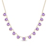 Thumbnail Image 1 of 4.0mm Amethyst Bezel-Set Station Necklace in Sterling Silver with 14K Gold Plate
