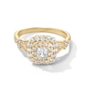 Thumbnail Image 1 of 1 CT. T.W. Princess-Cut Diamond Double Cushion Frame Split Shank Engagement Ring in 14K Gold