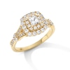 Thumbnail Image 3 of 1 CT. T.W. Princess-Cut Diamond Double Cushion Frame Split Shank Engagement Ring in 14K Gold