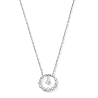 1 CT. T.W. Journey Lab-Grown Diamond Circle Necklace in 10K White Gold (F/VS2) - 19"